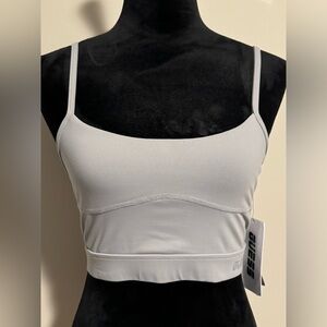 NWT Guess Gray Active Reflective Spaghetti Strap Sports Bra size small
